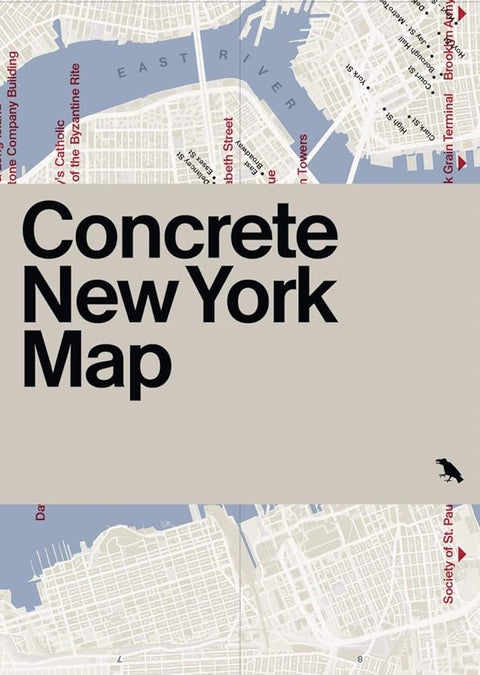 Concrete New York Map: Guide to Brutalist and Concrete Architecture in New York City (Blue Crow Media Architecture Maps) cover image