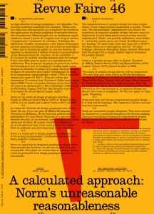 Revue Faire n°46 : Une approche calculée, la raison déraisonnée de Norm